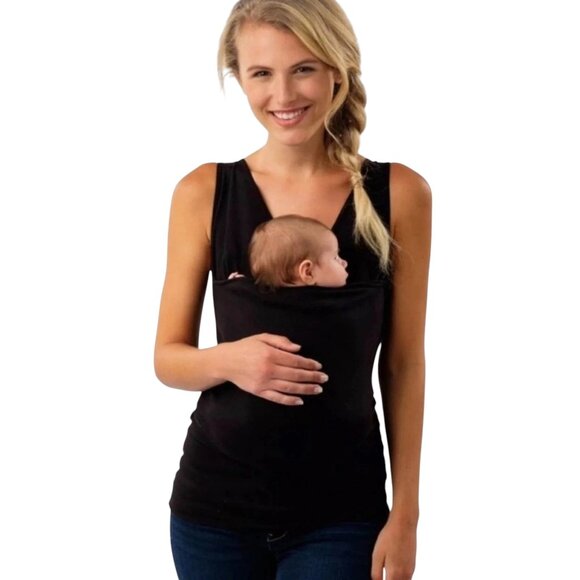 LALABU Black Soothe Tank Top Maternity Postpartum SImple Babywearing Size Medium - Picture 1 of 5